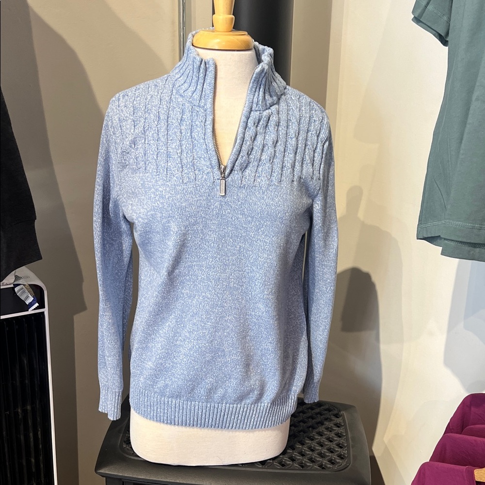 Karen Scott Light Blue Cowl Neck Sweater